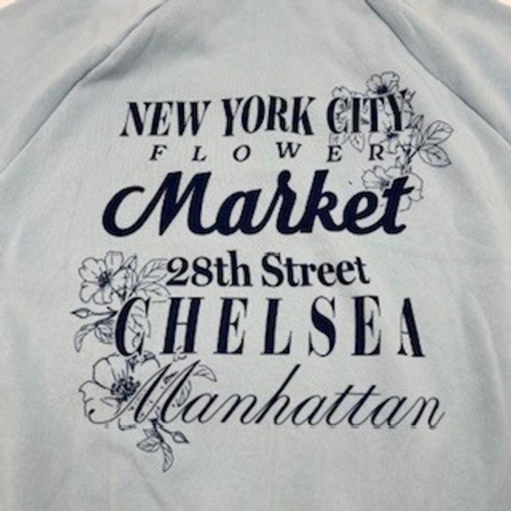 Zoe + Liv Womens Dream Blue NYC Flower Market Collared Sweatshirt XL NEW